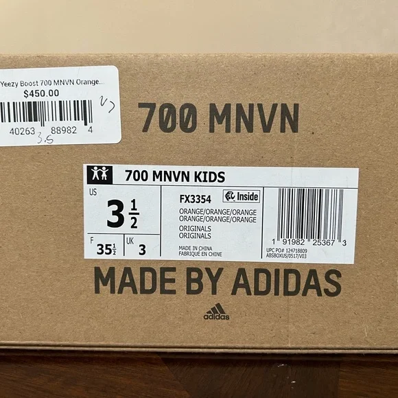 Adidas Yeezy Boost 700 MNVN Kids Orange